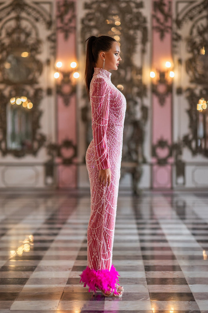 Pink Embellished Jumpsuit