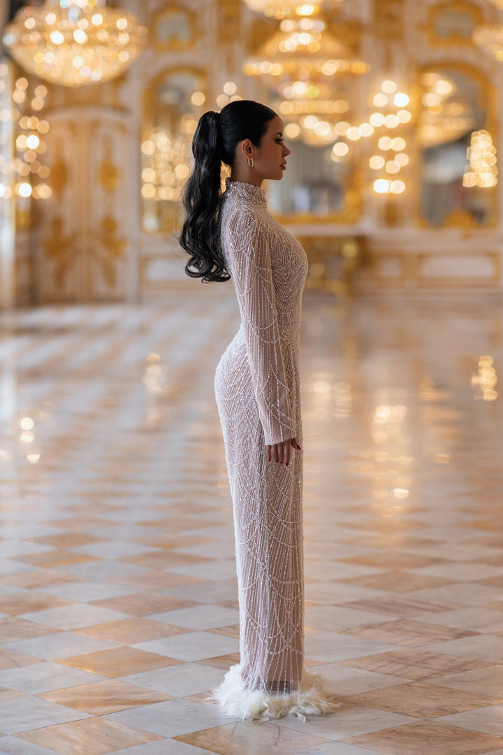 Nude Embellished Jumpsuit